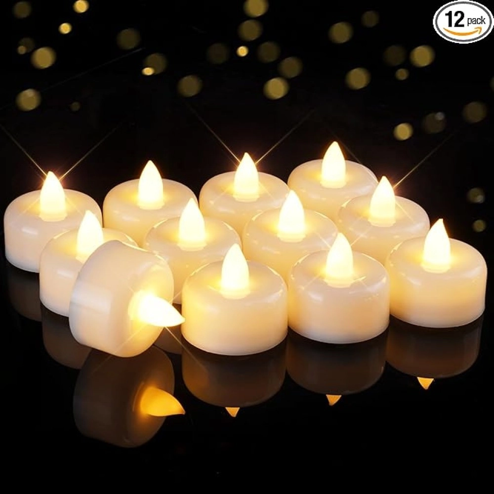 Battery Operated Tea Lights Candles, Long Lasting Fake Candles, Centerpieces, Home Decor, Halloween, Christmas