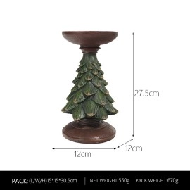 Retro Christmas tree candle holder ornaments home living room desktop decoration crafts resin candle holder