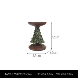 Retro Christmas tree candle holder ornaments home living room desktop decoration crafts resin candle holder