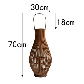 Retro floor candlestick natural bamboo lantern model room garden hall decoration ornaments