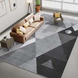 Washable Modern Area Rug - Geometric Style 5x7 Rugs for Living Room, Bedroom, Machine Washable Rug Soft Non Slip