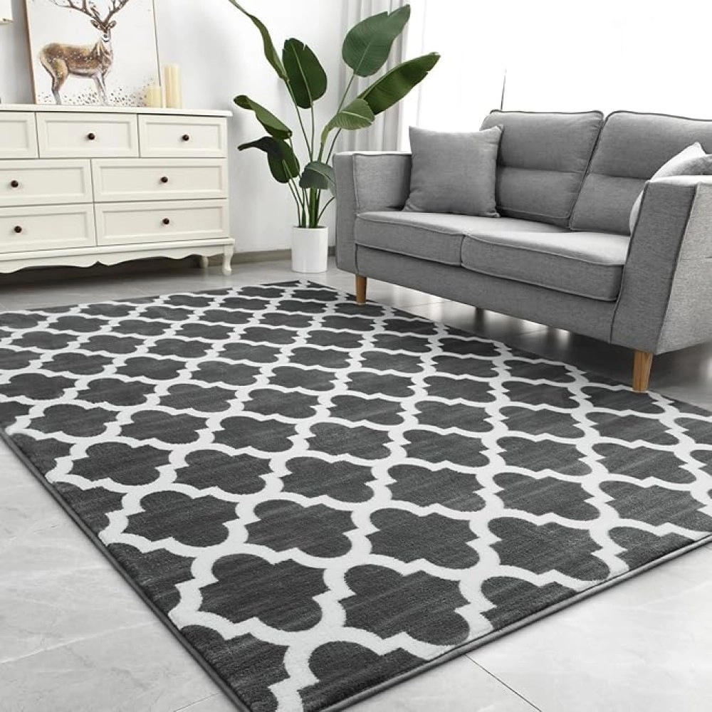 Geometric Shag Modern Area Rug for Living Room Bedroom